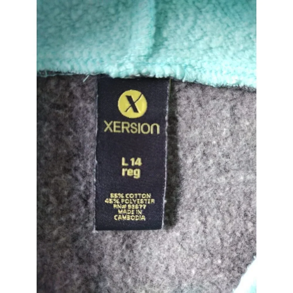 Xersion Girls Pullover Hoodie Sweatshirt Star Design Size L 14 Kids Casual.